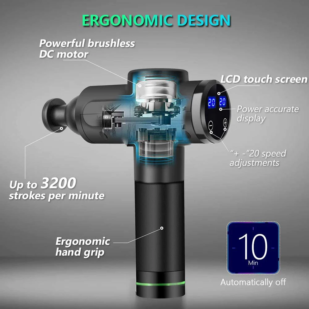 RXSCI™ 20 Speed Deep Tissue Massage Gun - Handheld Rechargeable Percus -  EliteDealsOutlet