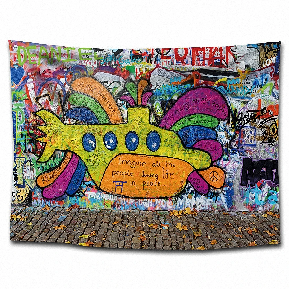 Large Hip Hop Rock Reggae Graffiti Tapestry Wall Art Flag Banners Hanging Paintings Carpet Wallpaper Home Decor | Дом и сад