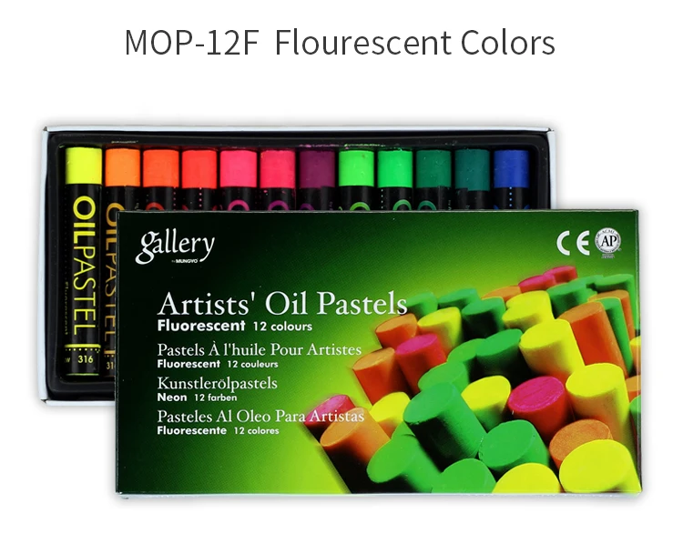 Mungyo 12/24 Colors Fluorescent Soft Oil Pastel Dry Metallic