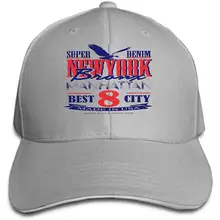Мужская Женская Классическая джинсовая Регулируемая бейсбольная кепка Нью-Йорк плакат графический дизайн manhirt