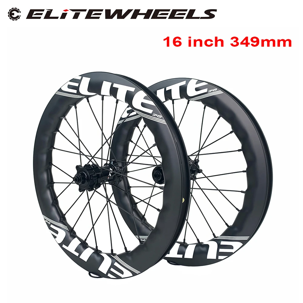 ELITEWHEELS ruedas de carbono para bicicleta BMX, llantas plegables 16 pulgadas, RD07, 6 pernos, Centro de bloqueo, 349mm, de profundidad, 25mm de ancho|Rueda de bicicleta| - AliExpress
