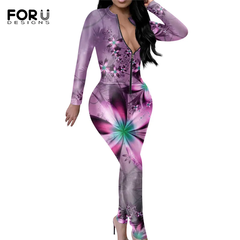 

Brand Designer Women's Jumpsuit Costume Abstract Floral Design Large Size Casual Catsuit for Ladies Fashion Sexy Bodysuits