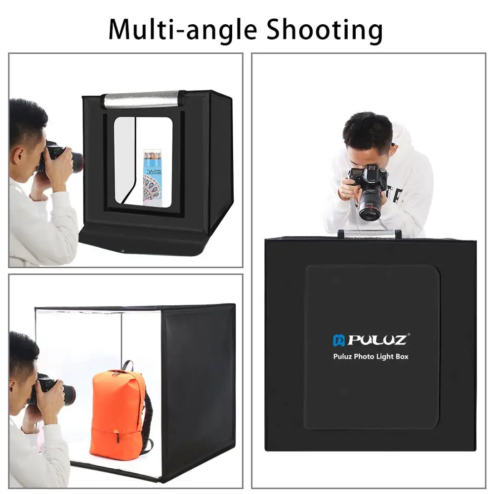 PULUZ 60CM Folding Lightbox Tabletop Shooting Softbox Mini Photo Studio Light Soft Box for Product Photography Background Kit