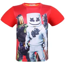 Футболка с надписью «Fortress men tong duan xiu» Летняя Детская куртка с коротким рукавом и цветочным принтом Универсальная футболка для больших детей 8387