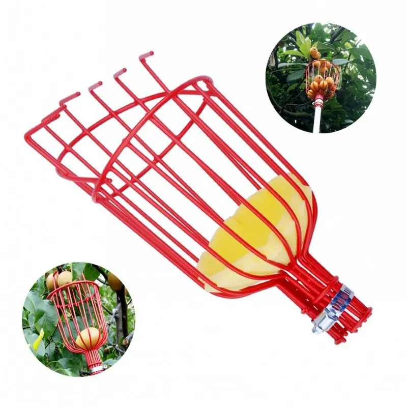 

Farmer Fruit Picker Tool Apple Pear Catcher Picking Head High Hanging Fruit Harvester Basket With Cushion For Fruit Farmer