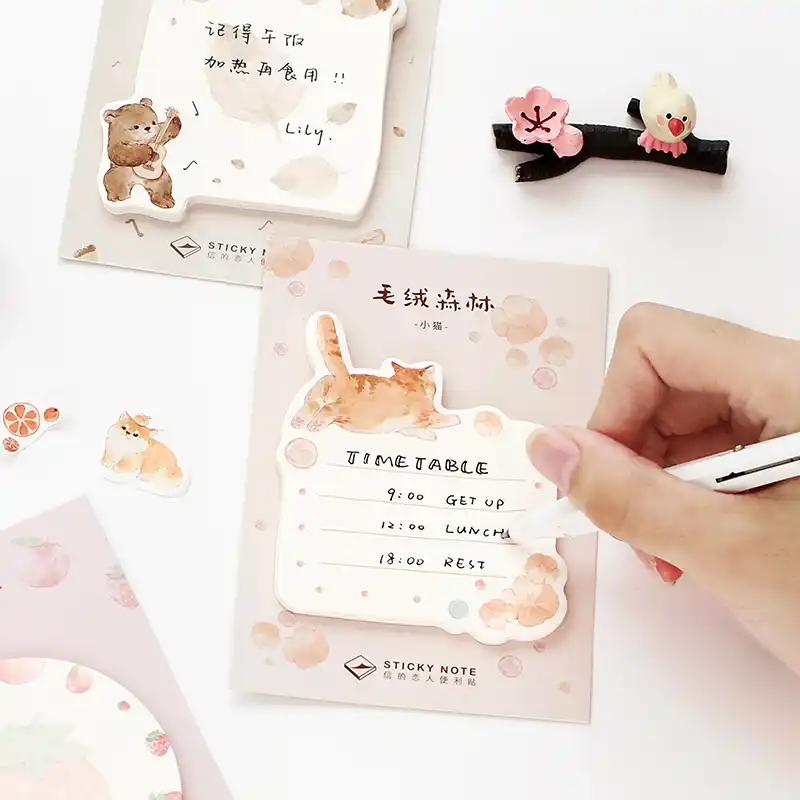 Plush Forest Series Paper Sticky Notes Memo Pad Diary Stationary