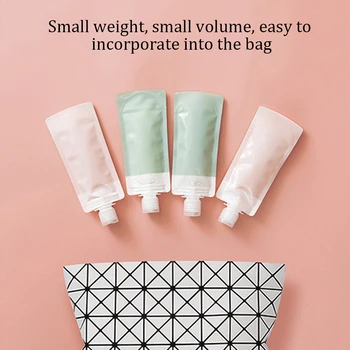 

2pcs/Set Portable Shower Shampoo Bottle Facial Cleanser Liquid Bottle Travel Bag Foldable Curl Emulsion Dispenser