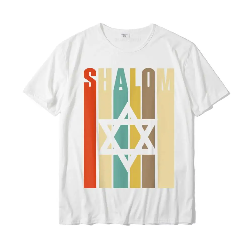 Printed On Tops Shirts Wholesale Round Neck Hip hop Short Sleeve 100% Cotton Men Tshirts Printing Tee Shirt Free Shipping Retro Style Shalom Jewish T-Shirt With Star Of David__MZ16423 white