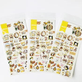 

1 Sheet Cats & Flowers Diary Decorative Stickers Hand Account Decoration
