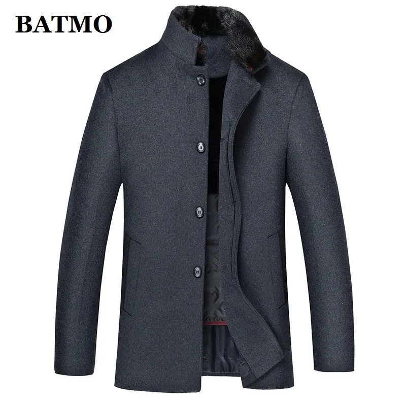 BATMO шерстяное пальто для мужчин, Новое поступление, толстые 90% белые пуховики на утином пуху, шерстяные куртки, большие размеры M-4XL 1905 - Цвет: Серый