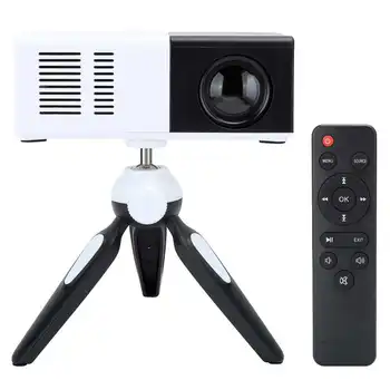 

Mini Projector Portable Black and White LED Projection Machine with Stand 100-240V Portable Projector Home Entertainment