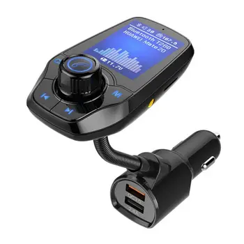 

T26D Car Handsfree Wireless Bluetooth FM Transmitter Car MP3 Player USB LCD Modulator Support QC3.0 Charging Voice Navigation