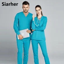 Slim fit Medico Chirurgico Uniforme camice da laboratorio Infermiera Ospedale Uniforme salone di Bellezza Dentista clinica farmacia Pet veterinar Uniforme