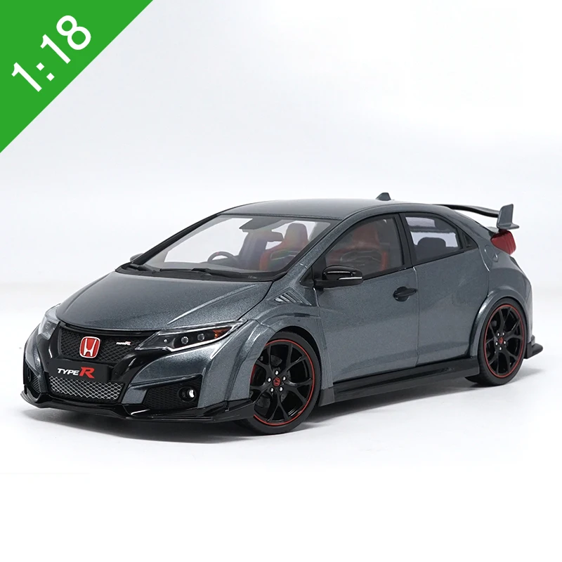 1:18 Honda Civic Тип R литье под давлением Модель автомобиля игрушки Металлическая Модель автомобиля оригинальная коробка - Цвет: Серый
