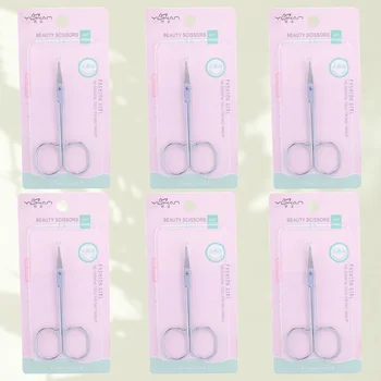 

6pcs Shaping Metal Vibrissa Useful Durable Eyebrow Scissors Eyebrow Cutter Eyebrow Tool for Woman