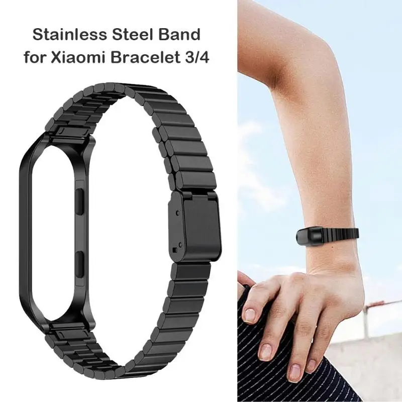 Для mi Band 4 ремешок из нержавеющей стали сменный ремешок с металлической рамкой для Xiaomi mi Band 3 4 умный ремешок для mi Band 4