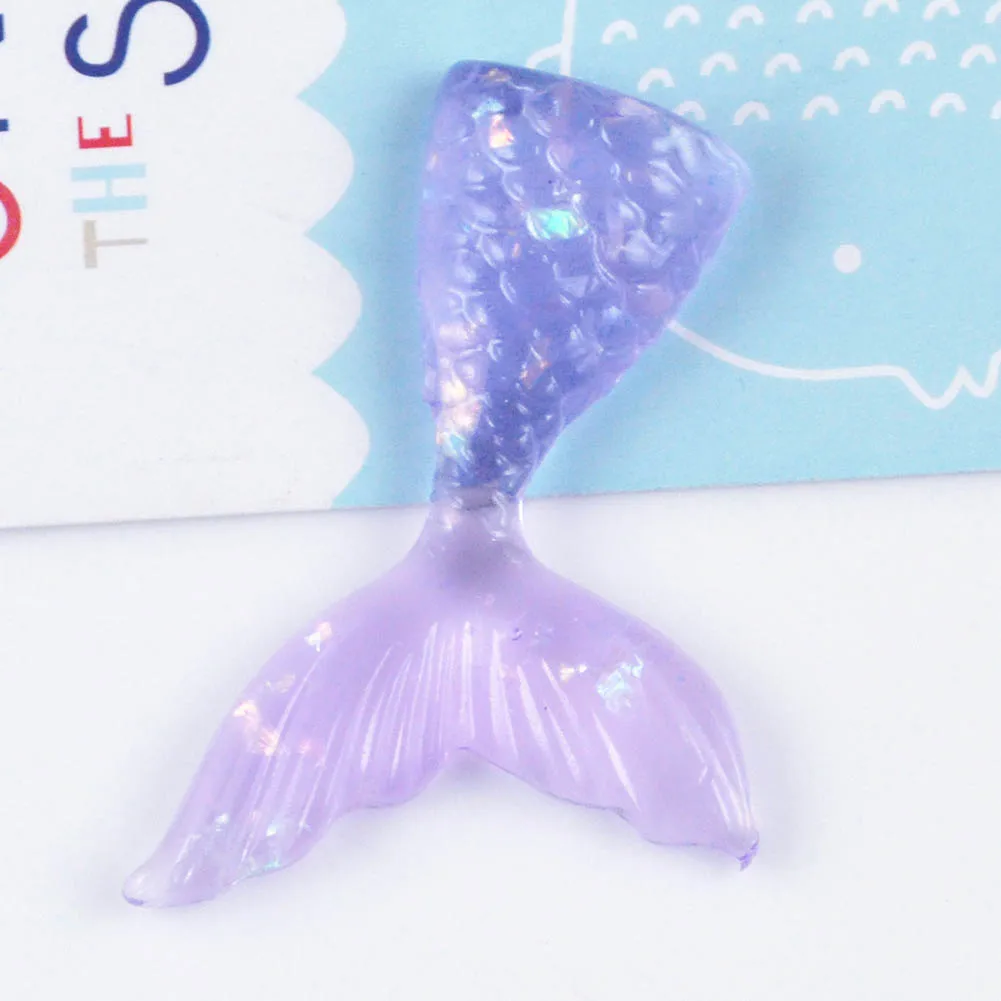 

6/11 Pcs Slime Charms Resin Mermaid Tail Flatback DIY Crafts for Phone Pendant Ornament SER88