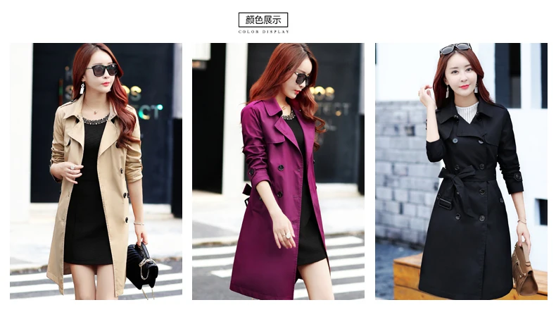 Пальто для женщин уличная одежда с отложным воротником приталенное двубортное осеннее женское длинное пальто размера плюс 3XL 4XL