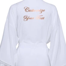 Обычай ваш текст сплошное хлопковое Кимоно Одежда для невесты w/кружевная отделка женское свадебное платье короткий пояс халат пижамы розовый