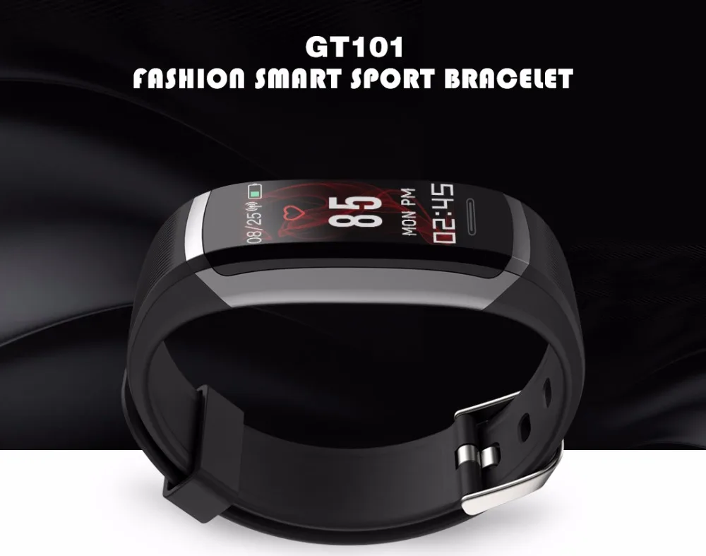Два комплекта GT101 Смарт-часы фитнес-трекер цветной экран умный Браслет OLED монитор