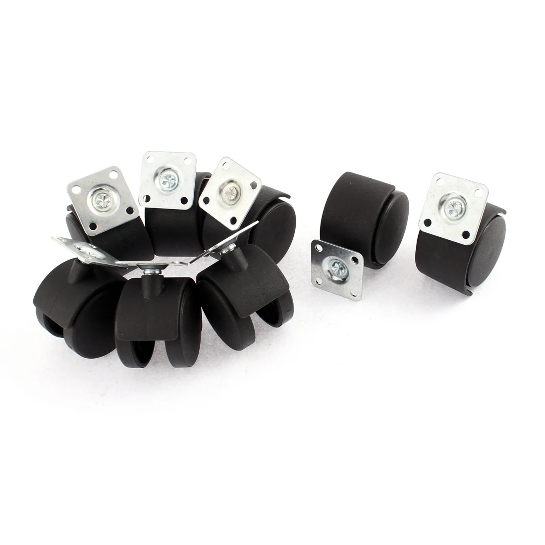 

uxcell Office Chair 2 Inch Dia Wheel Square Plate Mount Swivel Caster 8 Pcs