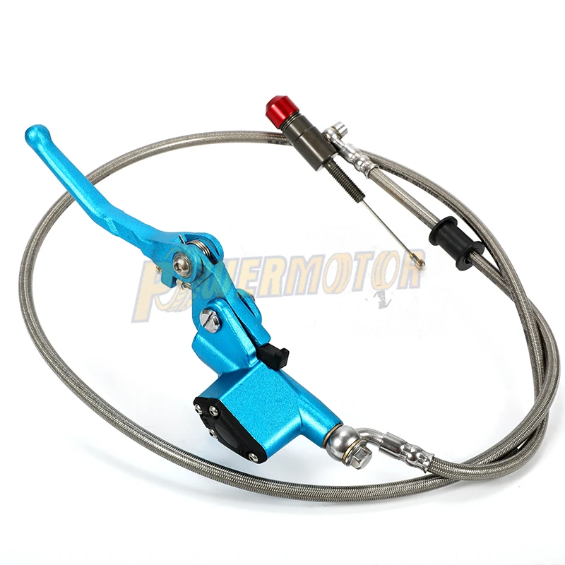 Motorcycle Aluminium Hydraulic Clutch 900mm 1200mm Silver Lever Master Cylinder For 125-250cc Vertical Engine Dirt Bike Motocros