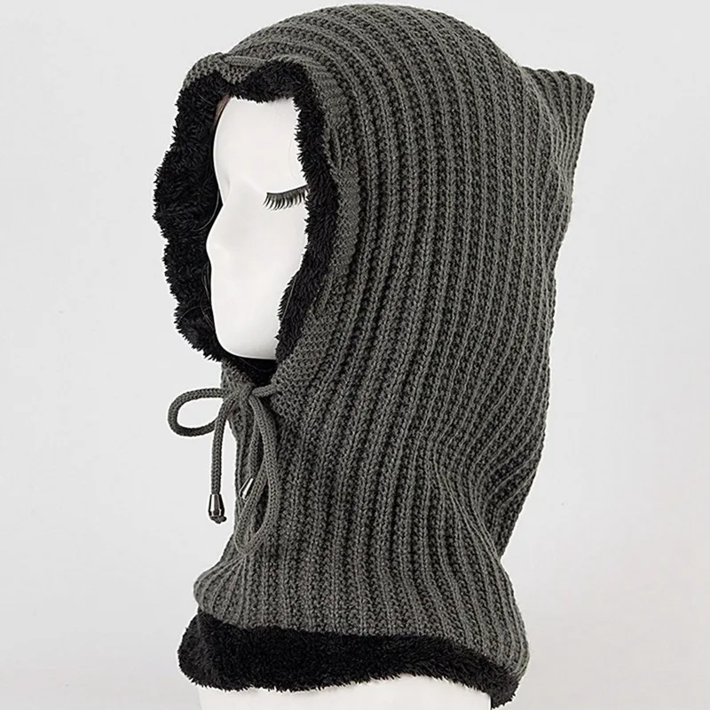 Женская вязаная шапочка-шарф, набор Skullies Beanies, Зимние головные уборы для мужчин и женщин, однотонная шапка, шапка