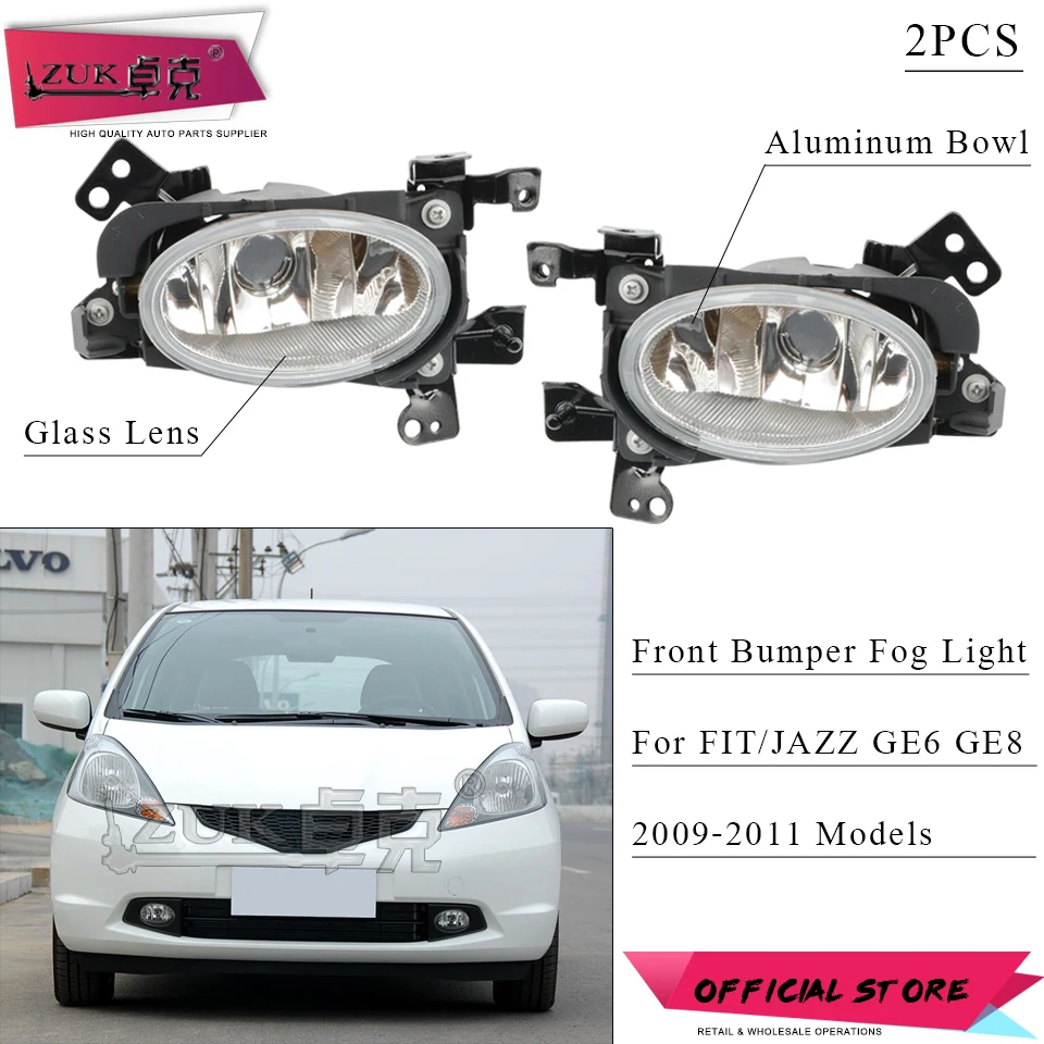 ZUK 2 шт. передний бампер противотуманный светильник фара для вождения s HONDA FIT JAZZ 2009