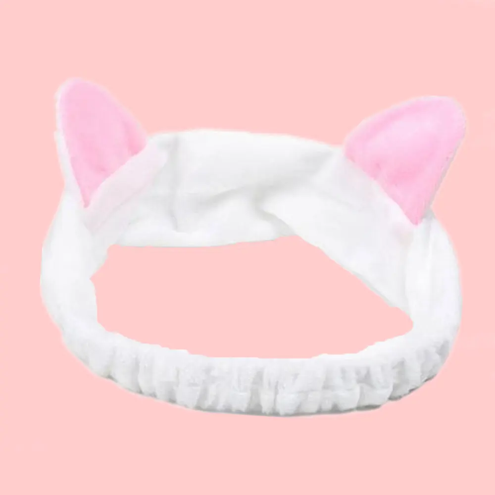 cat-white 2 OMG письмо коралловый флис ободок девушки женщины эластичные повязки для мытья лица 56-60 см головные уборы аксессуары для волос - Цвет: cat-white 2