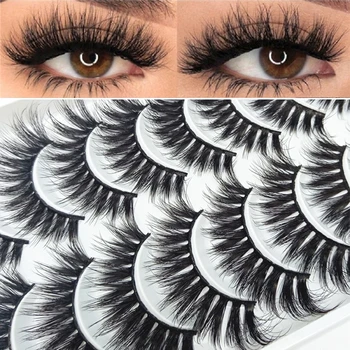 

10Pairs Handmade 3d Mink Lashes False Eyelashes Cross Messy Dense Natural Eye Lashes Extension Makeup Tools Fake Eyelashes