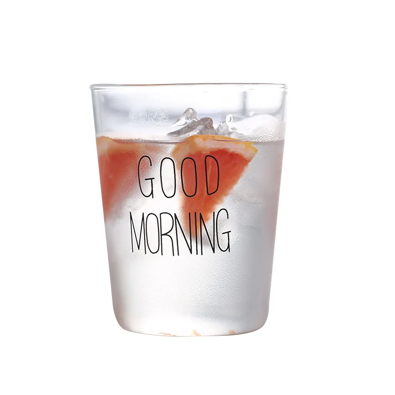 Black Good Morning скандинавские минималистические стеклянные чашки кристально чистые горячие летние холодные напитки Кружка медведь Steins Cola чашка для фруктового сока - Цвет: Black