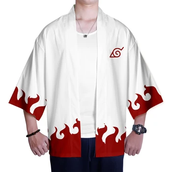 

Hot Summer Casual All-Match Kimono Red and White Fashion Harajuku 3D Kimono T-Shirt Cardigan Short Sleeve Tops Japan Style