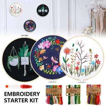 

Embroidery Kit for Bigginners Chinese Embroidery Ribbon Embroidery Kits DIY Flower Handwork Needlework Cross Stitch Sewing Craft