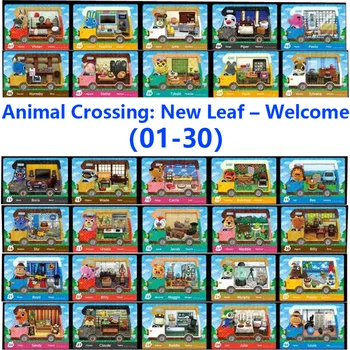 

Animal Crossing New Leaf Welcome （01-30）Amiibo locks nfc Printing card Work for NS Games Leaf Welcome （01-30）