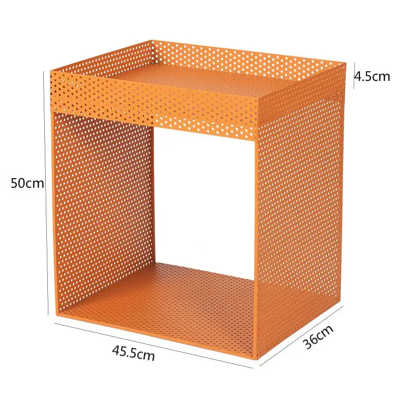 Светильник, роскошная полка, простой металлический каркас, для дома, стеллаж для хранения, в скандинавском стиле, Ins Net, красное железо, маленький прикроватный шкаф для хранения - Цвет: Orange