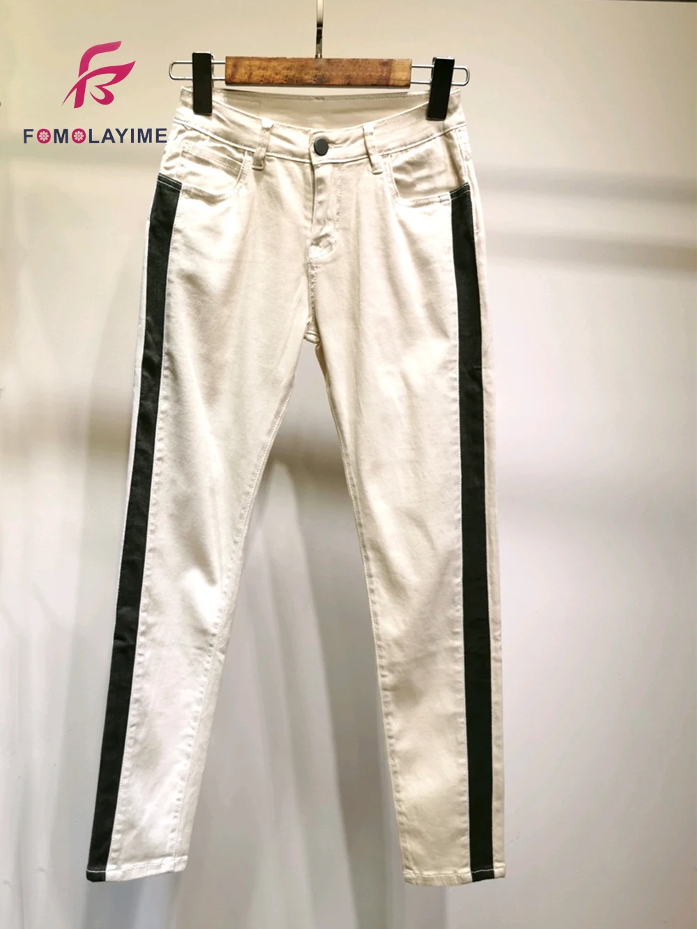 

Summer Jeans 2020 Women Simple Joker Color Contrast Edge Jeans Pants