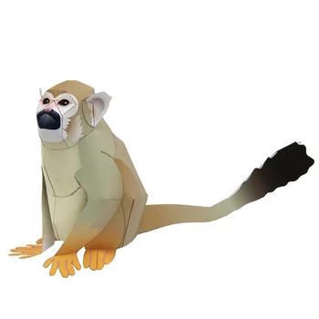 

Squirrel Monkey Folding Cutting Mini Cute 3D Paper Model Papercraft Pet Animal Figure DIY Kids Adult Handmade Craft Toys QD-012