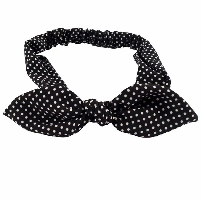 Plain Polyester Bunny Ears Headband For Women Female Elastic Bow Hairband Women's Headwear Hair Accessories повязка на голову 9