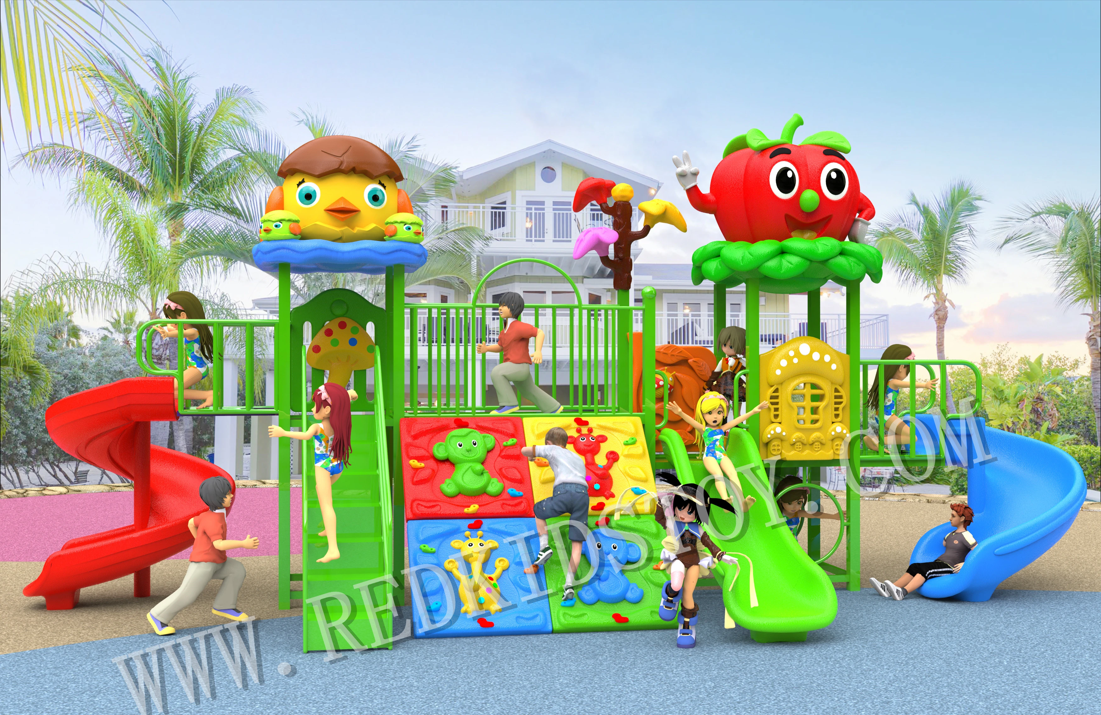Hot Sale!!! Good Price Amazing Park Playground For Kids With 3  Slides&climbing - Playground - AliExpress