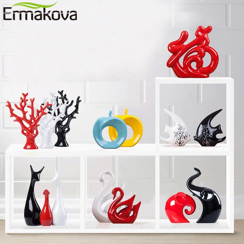 Керамическая статуэтка для животных ERMAKOVA декоративная статуя оленя фарфоровая