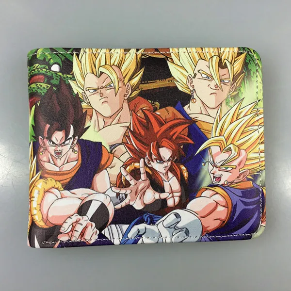 Dragon Ball, модный кошелек из искусственной кожи в стиле аниме, мягкая сумка для денег, кошельки на молнии, кошельки для монет, повседневные кошельки для карт, унисекс, подарки - Цвет: Черный