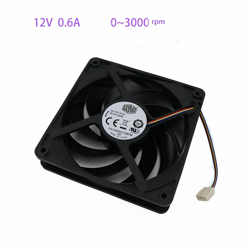 Ventilador de Refrigeração de Alta Velocidade 120 mm 12cm Fa12025h12bpm Fa12025e12bpm 120x120x25 mm 0.6a 1.5a 3000rpm 5000rpm Refrigeração a Água - Imagem 4