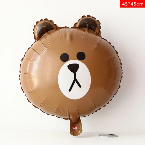 18 inch brown bear Кролик Кони коричневый медведь тема ребенок день рождения год украшение настенный шар мультфильм воздушный шар - Цвет: 18 inch brown bear