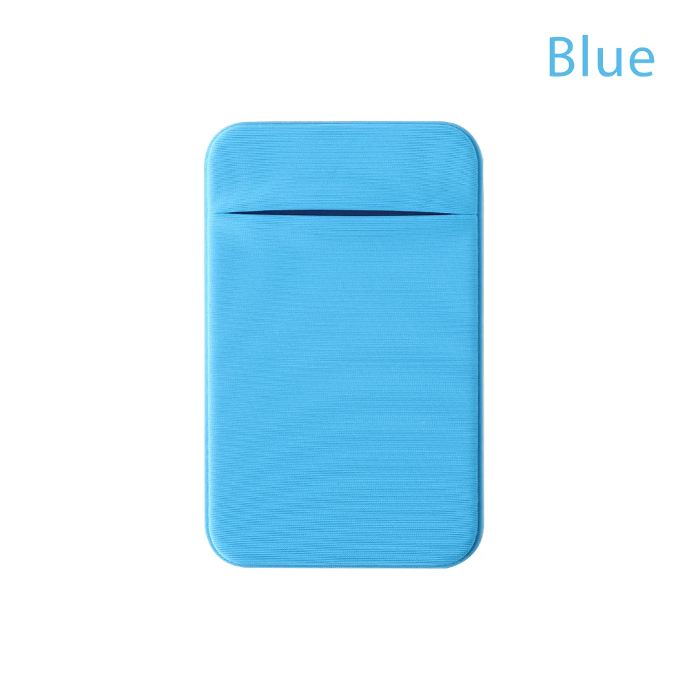 Blue 1 шт. чехол для кредитки, клейкий кошелек для кредитных карт, эластичная лайкровая наклейка, Карманный чехол, чехол, Аксессуары для мобильных телефонов - Цвет: Blue
