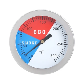 

2pcs Stainless Steel Barbecue BBQ Smoker Grill Thermometer Household Oven Dial Temperature Gauge 0~300 Degree