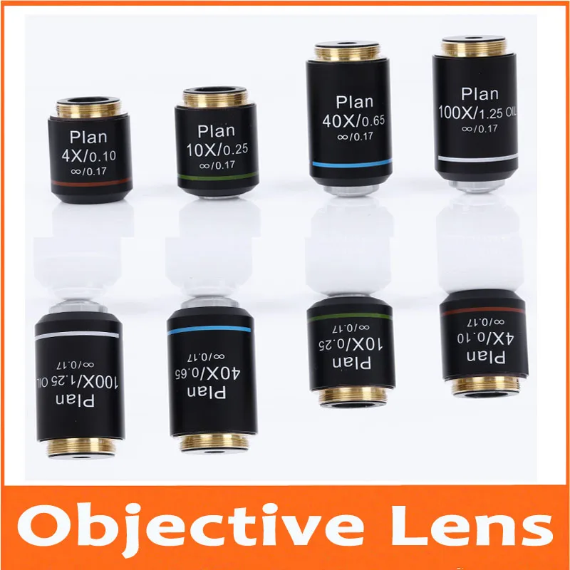 

4X 10X 40X 100X Infinity Plan Achromatic Objective Lens for Educational Olympus Biomicroscope Biological Microscope 20.2mm