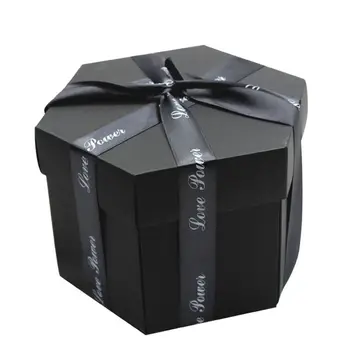 

Hexagon Big Surprise Explosion Box Blooming Scrapbook Photo Album Valentine Gift