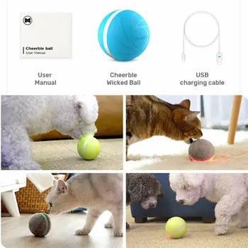 

New Explosive Pet Jumping Ball USB Electric Pet LED Rolling Flash Ball Funny Toy Home Pet Dog Cat Toys