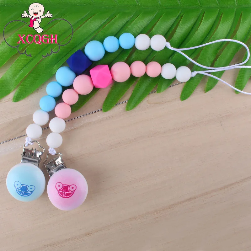 

XCQGH New Silicone Pacifier Anti-lost Chain Silicone Beads Octagonal Baby Chewing Molar Chain