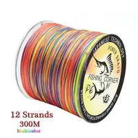 12 Strands Braided Fishing Line 300mm 500m PE Multifilament Multicolor Line Super Strong Japan Fish Line Saltwater Fishing Wire 2